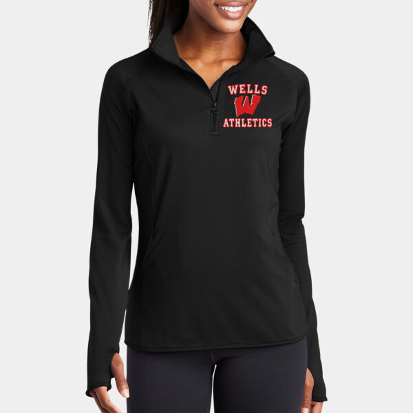 Wells Athletics  - Ladies Sport Wick ® Stretch 1/2 Zip Pullover Thumbnail