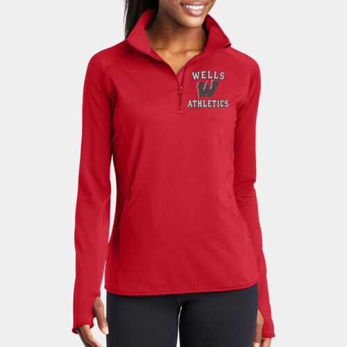 Wells Athletics  - Ladies Sport Wick ® Stretch 1/2 Zip Pullover Thumbnail